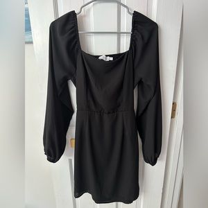 All in Favor Long Sleeve Elegant Black Dress
